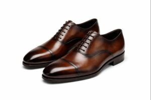 Dark Brown Cap-Toe Oxford Formal Shoes