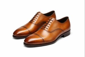 Tan Cap-Toe Oxford Formal Shoes