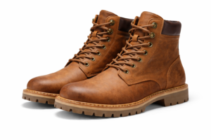 leather Tan lace-up boots