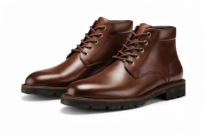 Men’s Tan Leather Lace-Up Ankle Boots